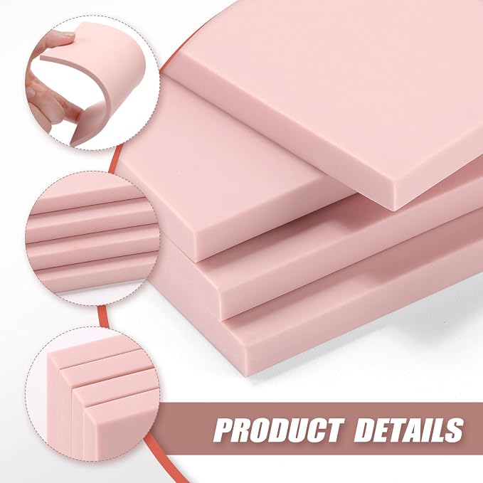 Bobblebro 4 PCS 4"x6" Soft Linoleum Blocks for Printmaking & Stamp Making