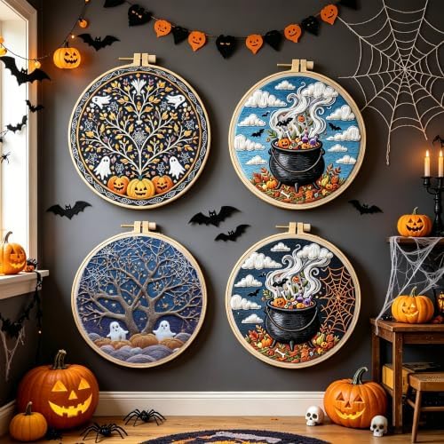 Halloween Embroidery Kit for Beginners & Adults with Ghost Pattern