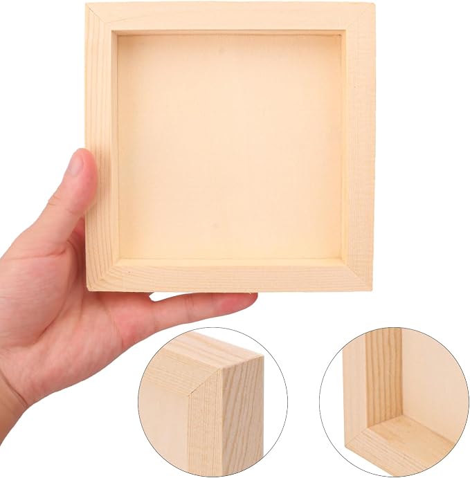 30 Pack Unfinished Wood Canvas Boards for Painting, 6 x 6 Inch Square Wooden Panels, Wood Panels Boards for Crafts and Painting, DIY Handicrafts, Home Decoration（Thickness 0.98 Inch）