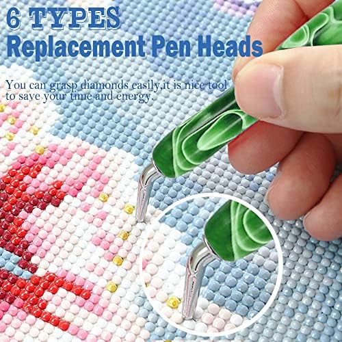 Heyseri Diamond Painting Pens, “Classic Wax Stylus” Diamond Art Pen, Gem Painting Tools Accessories, Gem Art Pen with Metal Tips for 5D Craft Nail