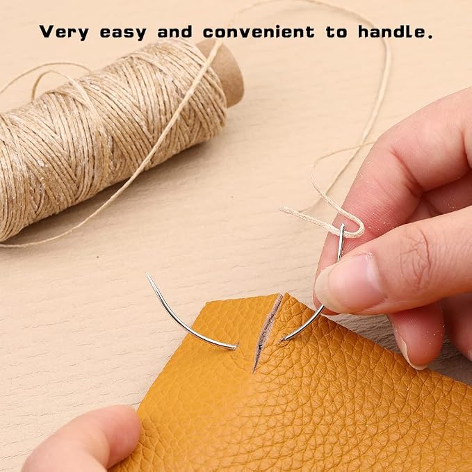 Ftyiwu Waxed Thread 55 Yards Sewing Waxed Thread for Leather Khaki