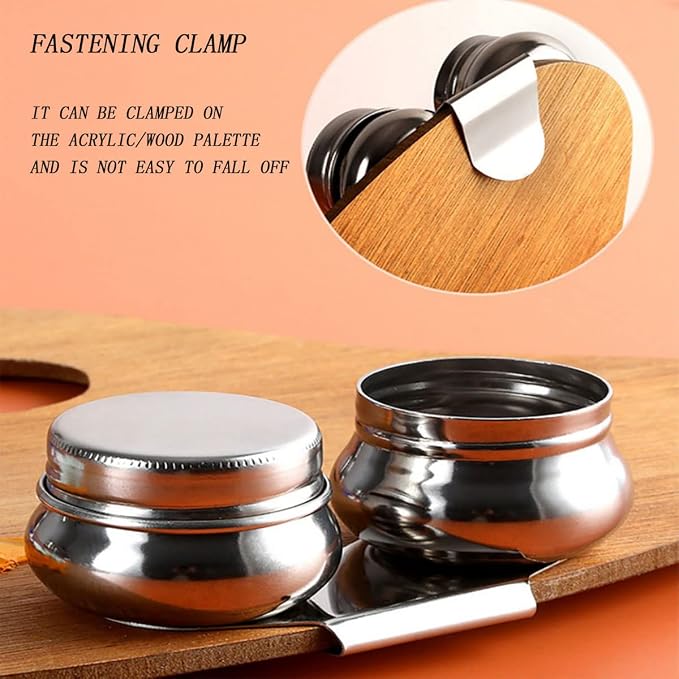 1 Set Stainless Steel Art Oil Pot with Lid Leak Proof Drum Shape Oil Pot for Artists, Students, Drawing Enthusiasts Painting | Leak-Proof Drum Shape Perfect for Artists, Students, and Painting Enthusiasts