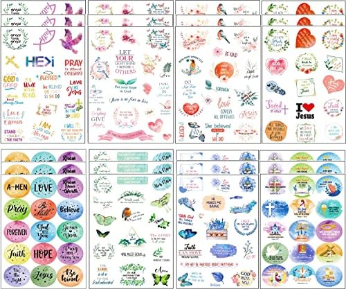 24 Sheets Inspirational Christian Stickers for Journaling, Bible Stickers