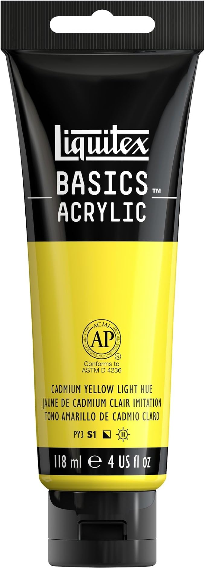 Liquitex BASICS Acrylic Paint, 118ml (4-oz) Tube, Cadmium Yellow Light Hue