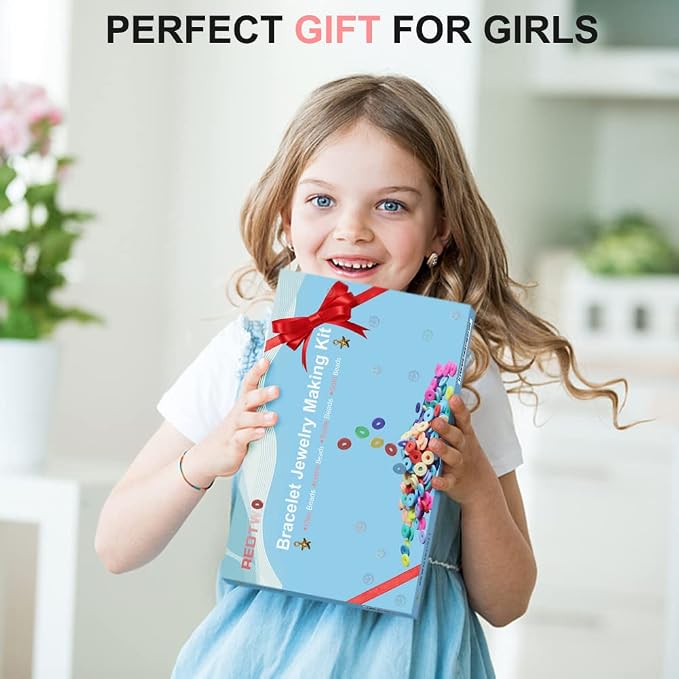 Redtwo 18000 Pcs Clay Beads Bracelet Making Kit, 4 Boxes 64 Colors Flat Polymer Heishi Jewelry with Gift Pack, Friendship Bracelet for Girls Ages 8-12 | 4 Boxes 64 Colors Beads Set for Friendship Jewelry Making Kit with Charms, Crafts Gifts for Girls A...