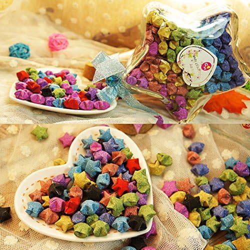 Yeooyoor Origami Stars Papers Package DIY Paper, 360 Sheets - 18 Colors ( Glitter Origami Stars)