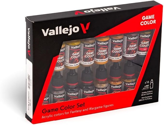 Vallejo - Game Color Leather and Metal Set | Set for Fantasy and Wargame Figures | 16 Bottles x 18 ml (0.60 fl.oz.)