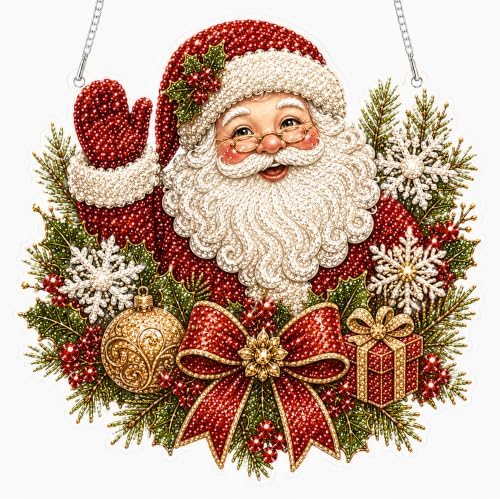 Halloween Diamond Art Hanging Kits for Adults Beginners, DIY Acrylic 5D Special Shaped Crystal Diamond Gem Art Painting for Window Pendants Home Garden Wall Hanging Kits Hanging Ornament (Style F)