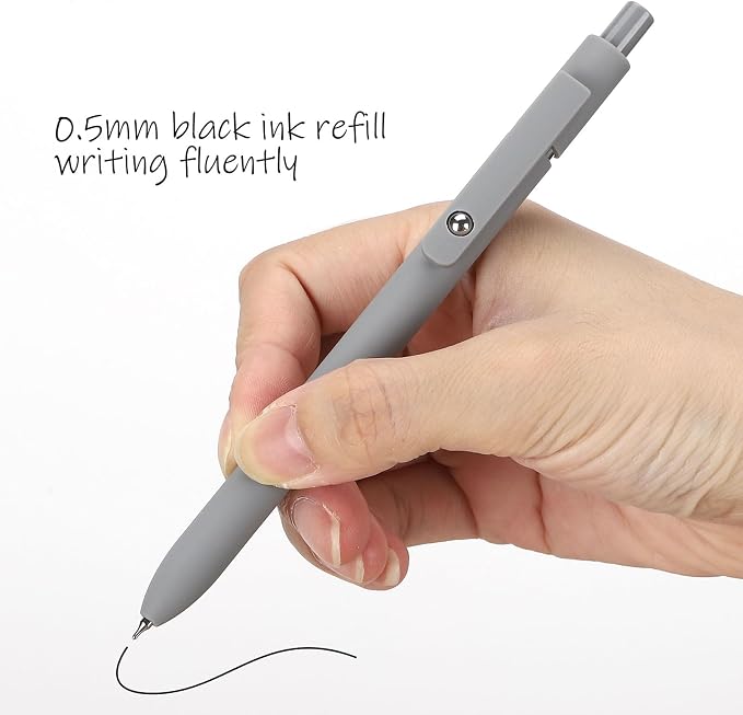 Ddaowanx Gel Pens,6 Pcs 0.5mm Retractable Quick Dry Black Ink Pens (Pack of 2)