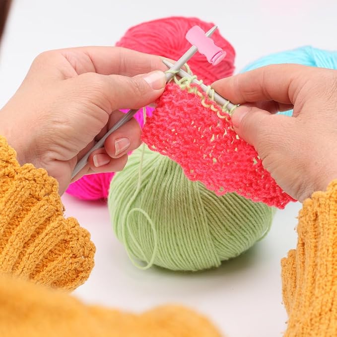 10 Pack Knitting Stitch Stoppers - Spring Needle Point Protectors, Nylon Needle Protectors