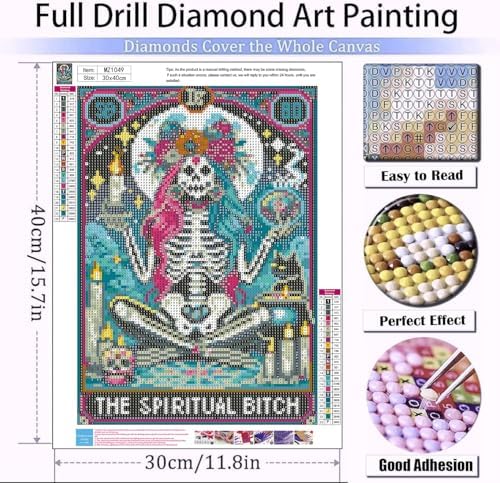 Xylogist Skull Diamond Art Kits for Adults 12x16Inch