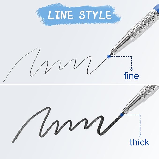 2.0mm Mechanical Pencil Lead Holder with Clip 2.0mm Pencil Metal Mechanical Clutch with Built-in Sharpener Automatic Graphite Lead Pencil for Construction, Draft Drawing, Art Sketching 2PCS