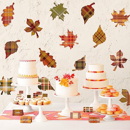 Haooryx Fall Decorative Paper, 60 Sheets Autumn Buffalo Plaid Origami Paper
