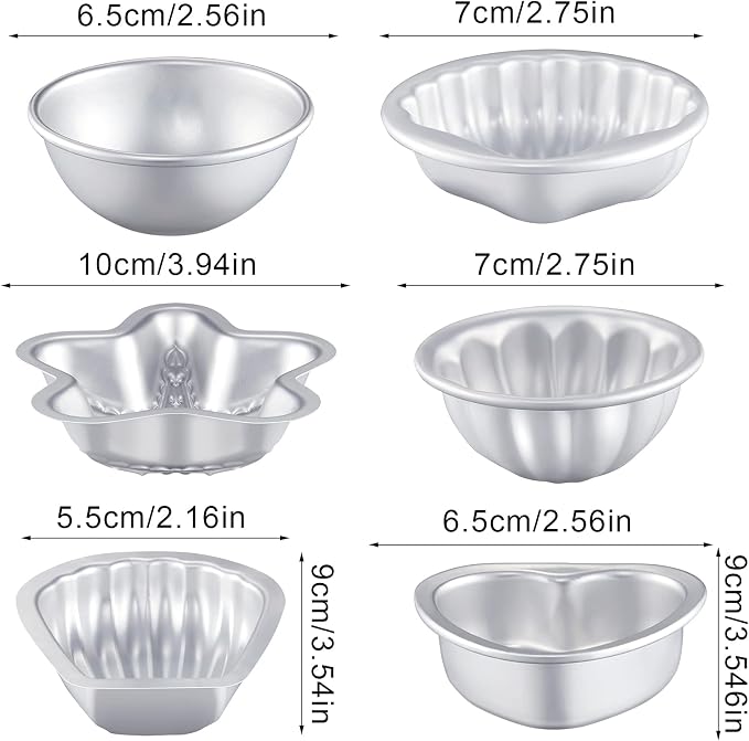 Patelai 12 Pcs Bath Bomb Molds 6 Shapes Metal DIY Bath Bomb Making Crafts