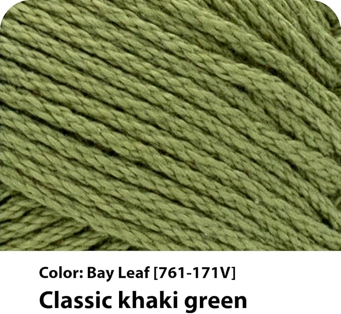 Lion Brand 24/7 Cotton Yarn, Yarn for Knitting, Crocheting, and Crafts, Bay Leaf, 3 Pack