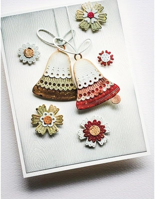 Lapoo Flowers Cutting Die for Scrapbooking - Durable Metal Cutting Die for DIY Scrapbook Photo Album Decorative Paper Card, Metal Card Making Supplies (Colorful Small Flowers 3.7 x 2.6 in)