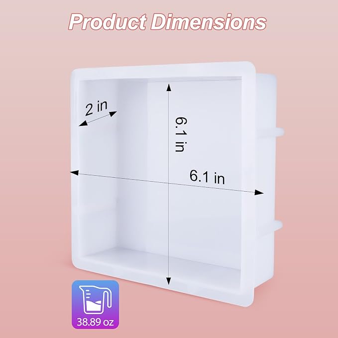 LET'S RESIN Large Silicone Square Molds for Resin, Glossy Deep Square Molds | 6.1''x 2'' Epoxy Resin Molds for Flowers Preservation, Resin Casting Molds for Wedding Bouquet Keepsakes, Home Decor