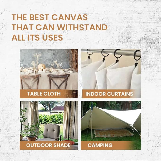 Canvas Painters Drop Cloth (Size 4 x 12 Feet - Pack of 1) - Pure Cotton Paint Drop Cloth for Painting, Curtains, Furniture & Floor Protection - All Purpose Thick Canvas tarp with Double Stitched Edges