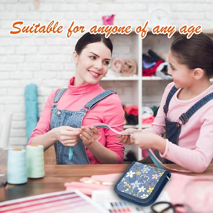 Sewing Kit Gifts for Grandma, Mom, Friend, Traveler, Adults, Beginner, Emergency,Sewing Supplies Accessories with Scissors,Sewing Needles Thimble, Thread etc(Wildflower Light Gray, S)