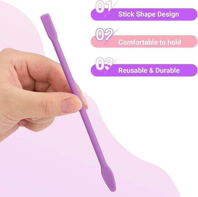 Gartful 9PCS Large Silicone Stir Sticks for Epoxy Resin, Reusable Mixing Sticks for Paint, Glue, Glitter, Waxing, Tumbler Making, Art Craft Supplies, Facial Mask Applicator, Purple