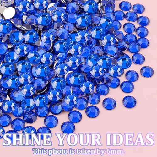 30000Pcs Royal Blue Rhinestones for Bedazzling with B7000 Jewelry Glue, Bedazzler Kit Bulk Flatback Gems, Resin Rhinestones for Crafting Crafts Clothing Shoes Fabric Nail Art Assorted Size 2/3/4/5/6mm