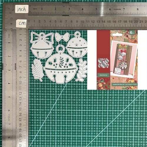 Lapoo Christmas Metal Cutting Die for Scrapbooking, 3D Backgrounds Frame Cutting Dies DIY Album Card Making Decor Paper Metal Die Cuts Party Wedding Decorations (Christmas Bells Small 4.5 x 3.9 in)