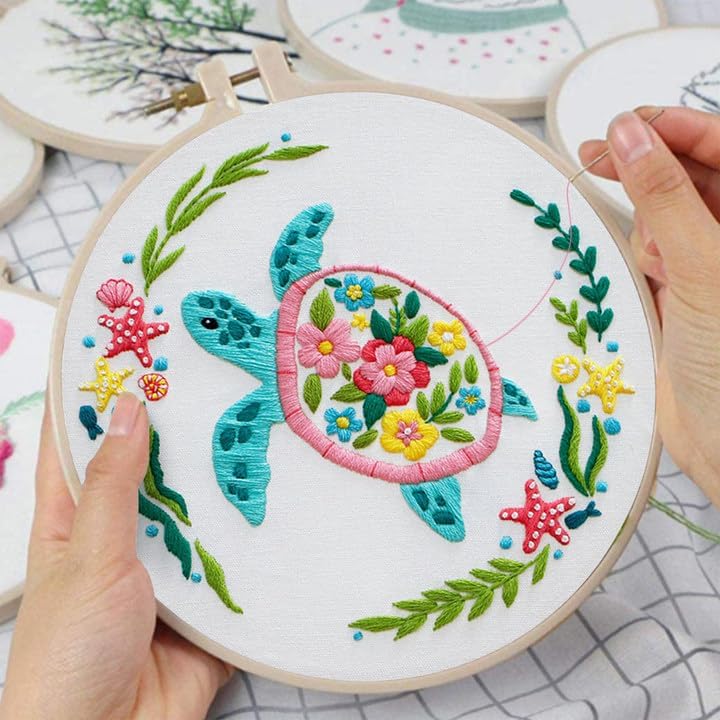 Louise Maelys Sea Turtle Embroidery Kit for Beginners