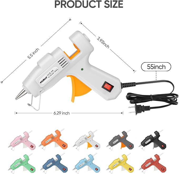 ROMECH 20W Mini Hot Glue Gun Kit, 30 Glue Sticks Set for DIY Crafts, Repair