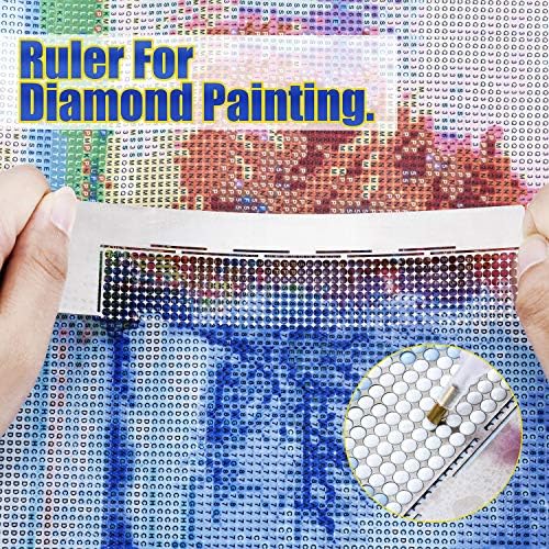 Outus 3 Pcs Stainless Diamond Painting Ruler, Steel 5d Drawing Mesh Ruler