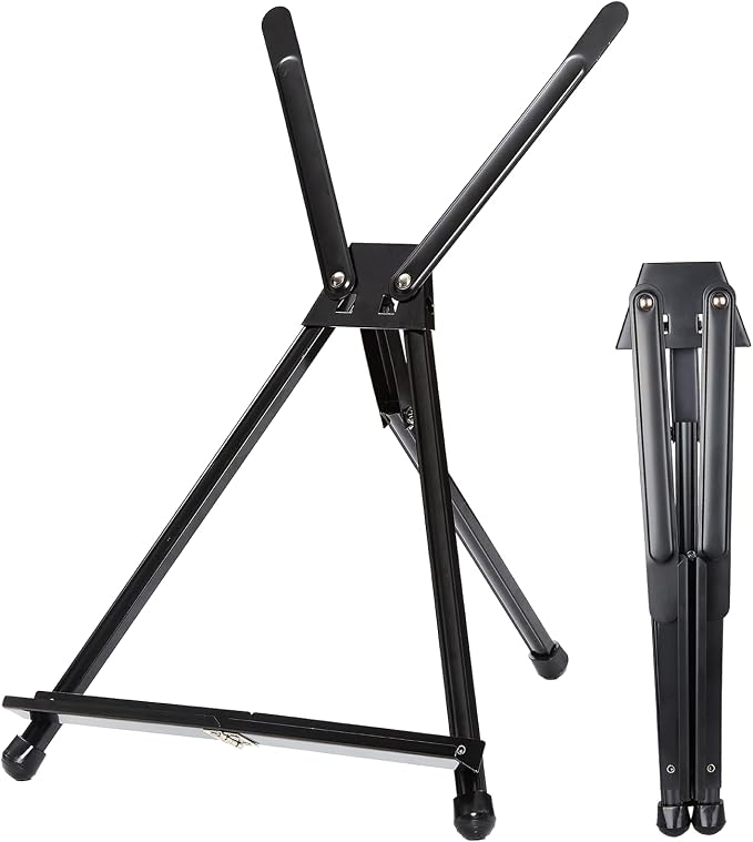 MEEDEN Metal Tabletop Easel Stand: Small Tripod Stand for Painting Display | Aluminum Desktop Art Painting Easel - Foldable Portable Paint Easel Tripod Stand for Canvas, Paintings, Photos, Books, Signs