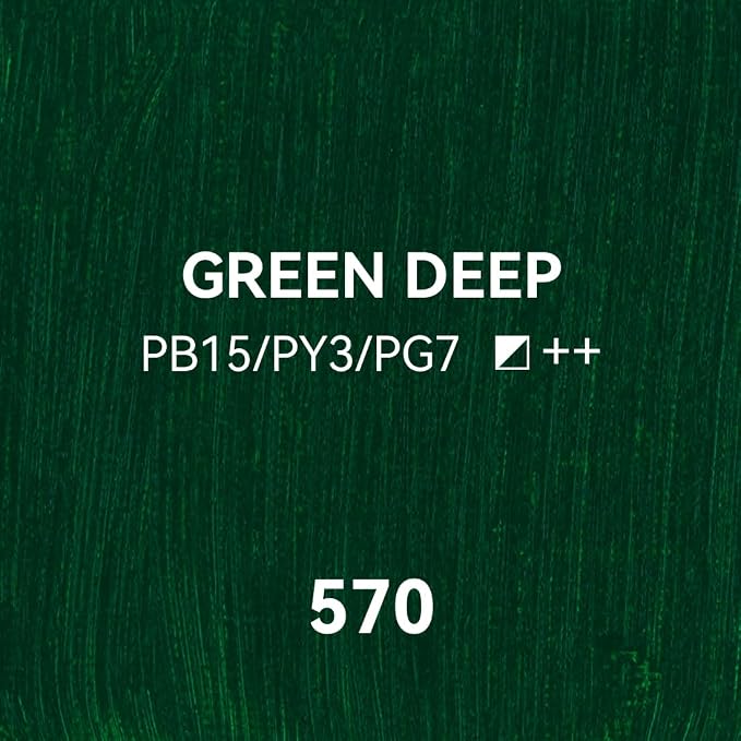 PHOENIX Green Deep Oil Paint - Studio Oil Paint Single Large Tube - 170ml / 5.75 Fl oz. Green Deep 570