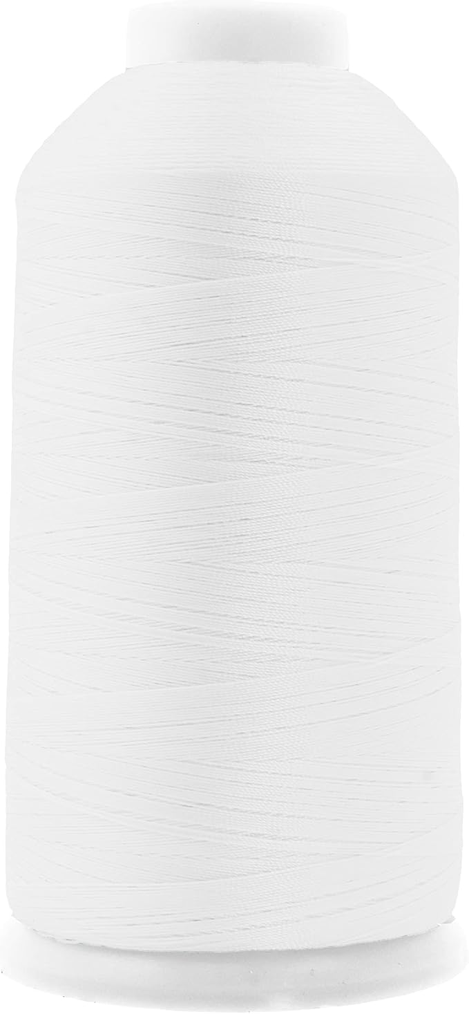Mandala Crafts Size 346 210D T350 White Bonded Nylon Thread, 415 YDs