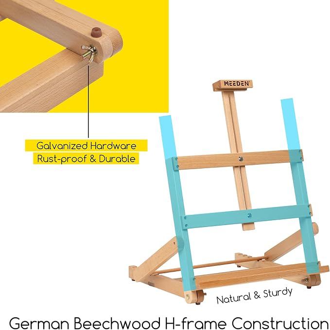 MEEDEN Heavy Duty H-Frame Eaesl: Tabletop Easel 6 Adjustable Position