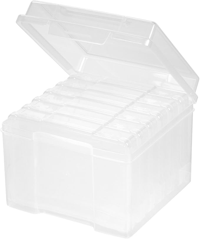 IRIS USA Photo Storage Box |Made in USA| 6 Cases - Clear