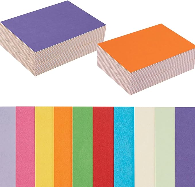 100 Pack Colorful Thick Paper Cardstock Blank Colored Cards Stock, 2x3.5