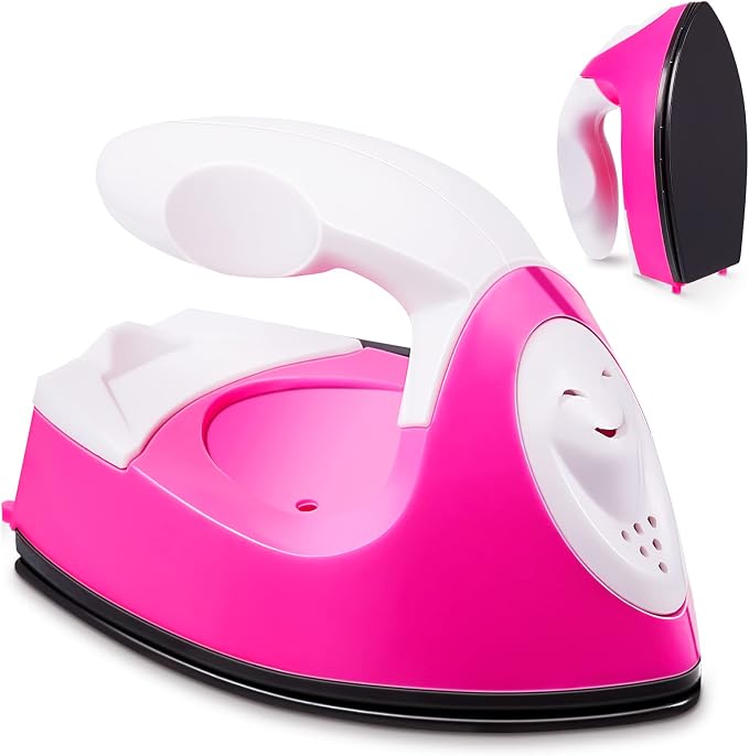 Honoson Mini Craft Iron with Charging Base Tiny,Pink