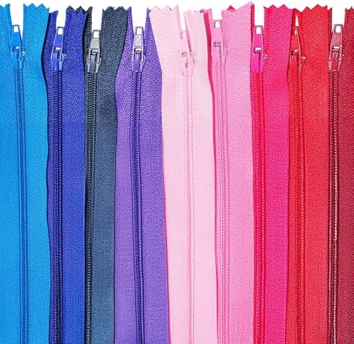 Mandala Crafts 100 PCs Assorted Closed-End 9 Inch Nylon Zippers for Sewing