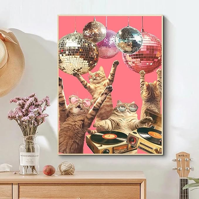 Diamond Art Kits for Adults,Cat Diamond Painting for Beginners,12 x 16 Inch