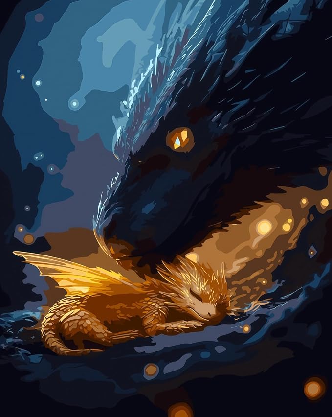 BYGFHLYW Animal Dragon Paint by Numbers Kit for Adults Beginners 16x20In | Easy Adult Paint by Number Kits On Canvas, DIY Acrylic Oil Painting Kits for Home Wall Decor