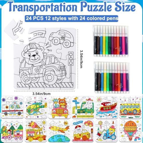 Transportation Puzzle Craft for Kids-Train Party Favors DIY Activities Toys