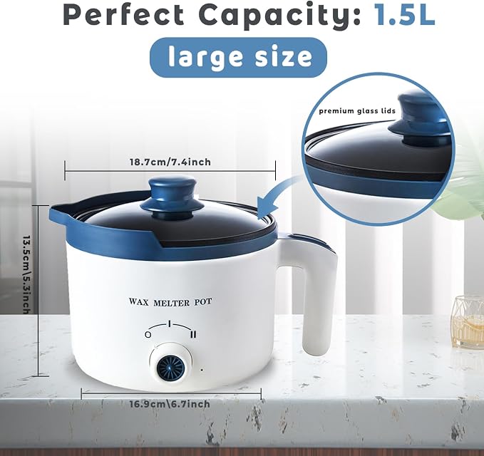 Ksedcon Electric Wax Melter for Candle Making with Pouring Spout, Non-Stick Small Candle Melting Pot