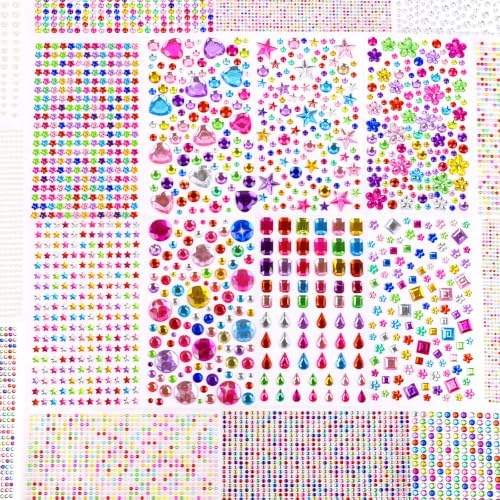 10000PCS+ Gem Stickers, Rhinestone Stickers for Crafts, Jewels Diamond