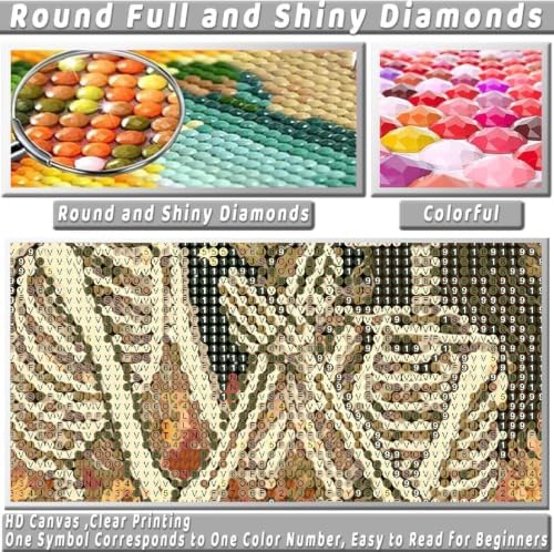 KICHANG Skull Diamond Art Kits for Adult Diamond Painting Kit for Beginner