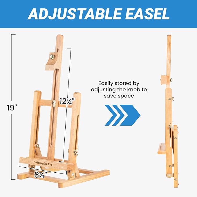 Falling in Art Basic H-Frame Tabletop Easel, Holding Canvas up to 12" High