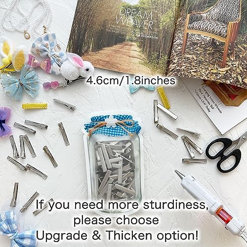 HiJeaton 90Pcs Alligator Hair Clips for Bow Making, 4.6cm/1.8" Metal Gator Clips, Large Plain DIY Supplies for Crafts and Hairdresser