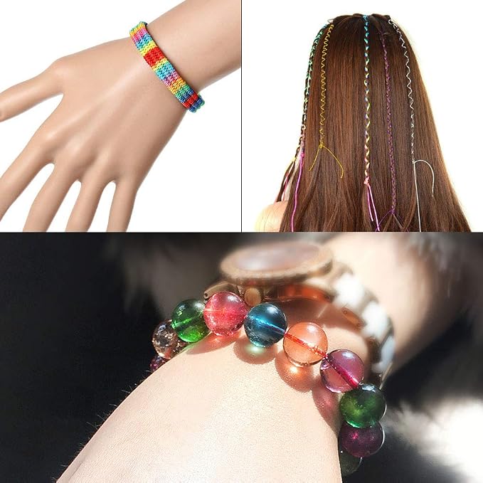 Dreamtop 1mm Stretchy Bracelet String, 330 Ft/100 Meters Rainbow Bead String Elastic String for Bracelet, Pony Bead String Elastic Cord for Jewelry Bracelet Making, Necklace String and Crafts