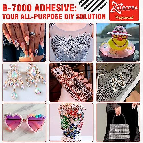 B-7000 Craft Glue for Jewelry Making - 110ml/3.7oz (2 Pack) - Multi-Function B-7000 Super Adhesive Glues Liquid Fusion Glue for Rhinestones Crafts, Clothes Shoes, Fabric, Jewelry Making, Cell Phones