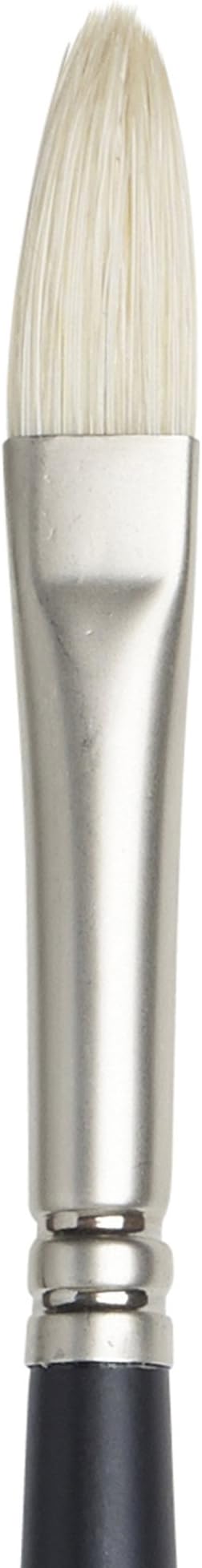 Winsor & Newton Artists' Oil Hog Paint Brush, Long Handle Size 4, Filbert | Handcrafted with interlocked Chungking bristles; Have spring, stiff, & flagged allowing large amounts of colour to be carried