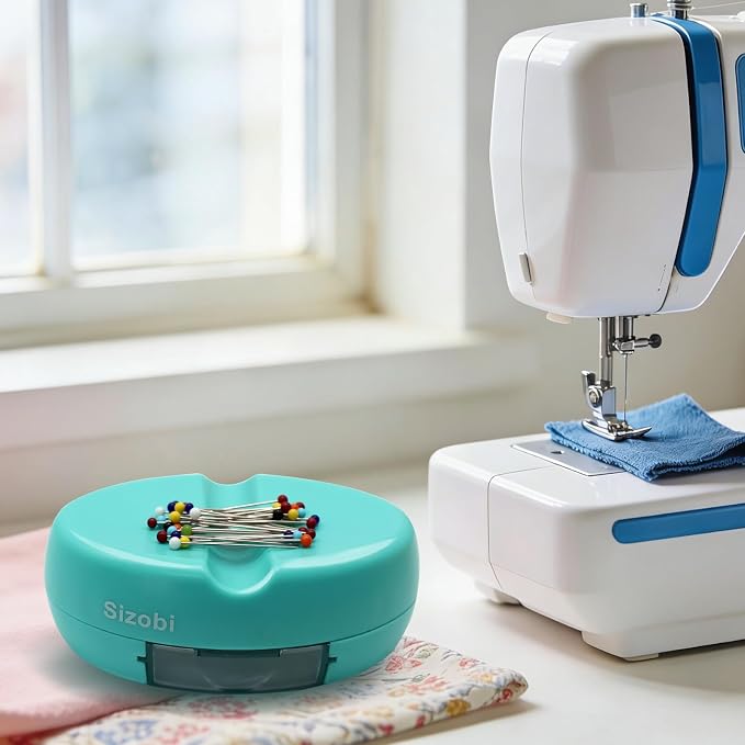 Sizobi Magnetic Pin Holder with 100 Pcs Pins, Sewing Supplies Organizer