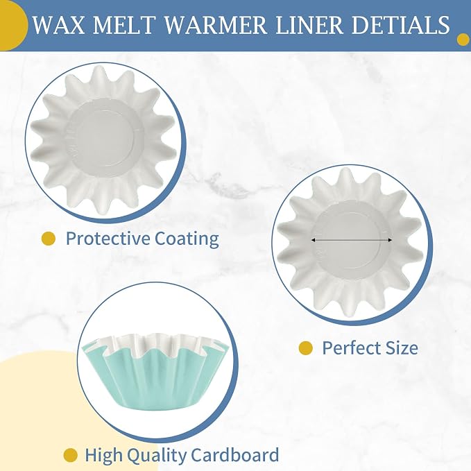 PEASUG 50 Pcs Wax Melt Liners Leakproof Reusable Universal for Warmers